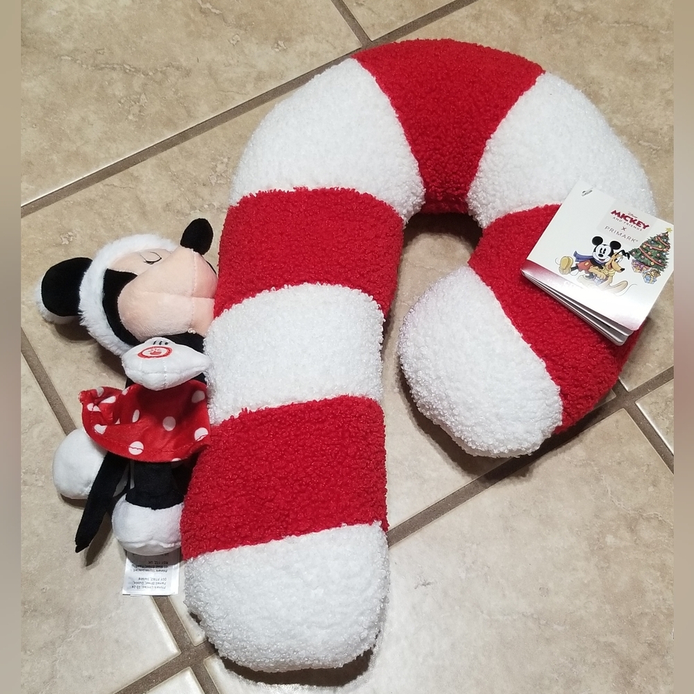 Disney Minnie Mouse Candy Cane Plush Cushion